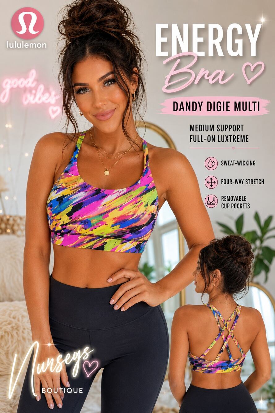 Lululemon Energy Bra Dandy Digie Multi Strappy Sports Bra Women’s Size 8